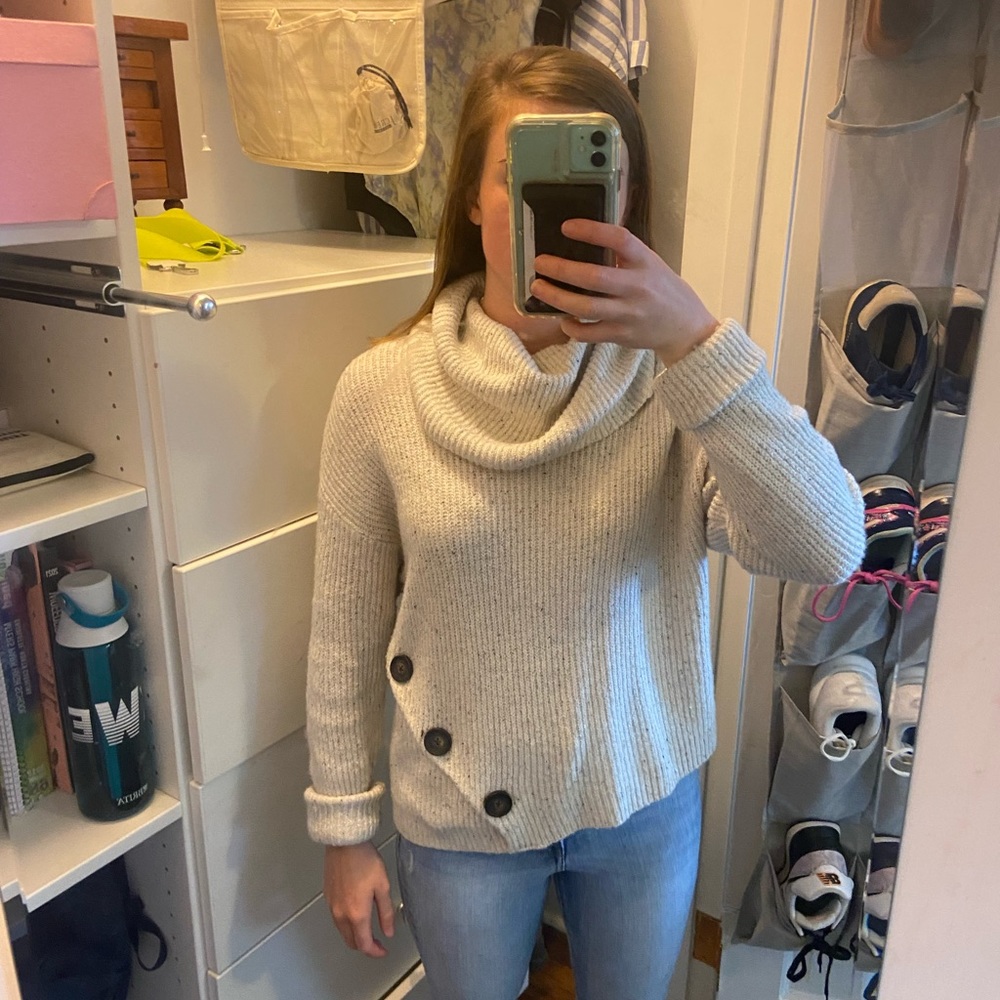 Sweater, Beige, Kind of cropped